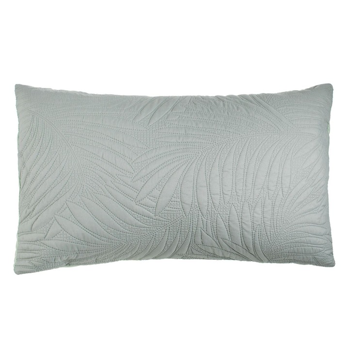 Mentazöld párnahuzat levélmintával 70x50cm