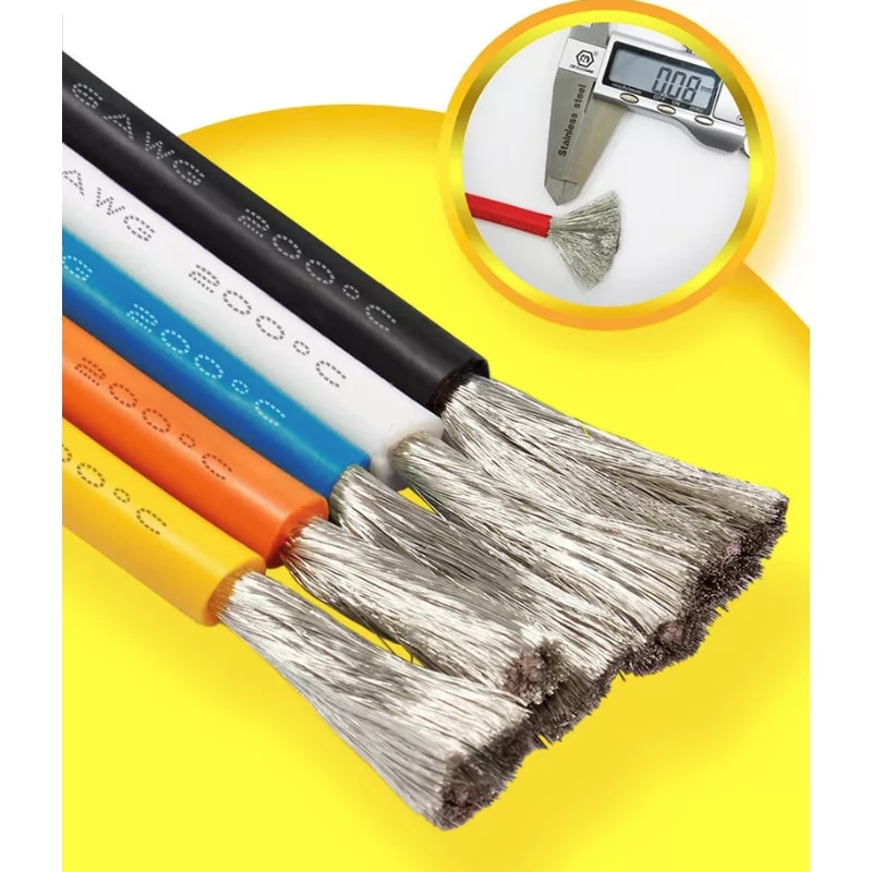 Cabluri Plastic Colorate Set 5 role cabluri siliconice, 5 x 10m, conductor cupru placat ...