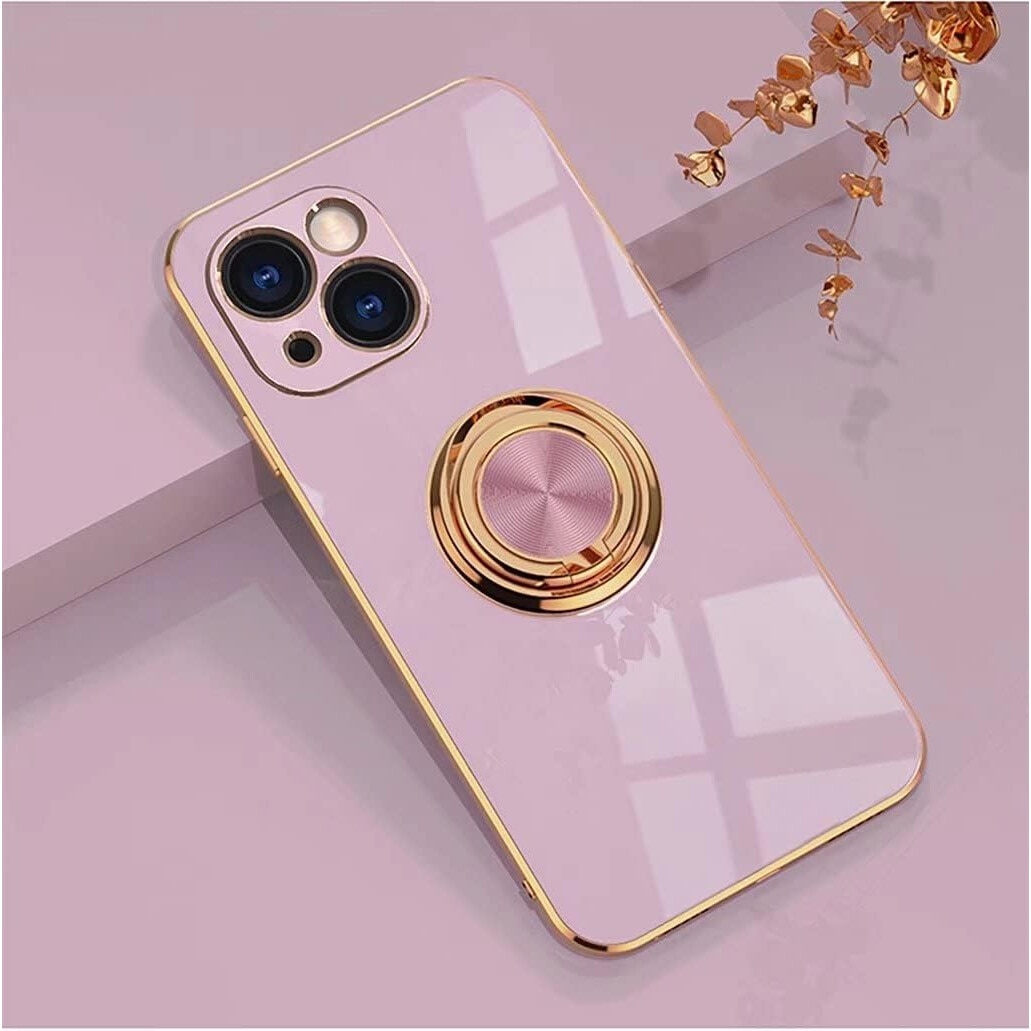 Husa HAOYE, compatibila cu Xiaomi Redmi Note 12 Pro 4G, TPU, flexibila, rezistenta la socuri, cu suport rotativ 360°, culoare mov