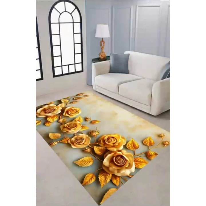 Covor Antiderapant Trandafir Auriu M34 120X200