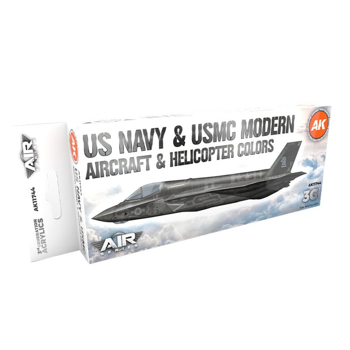 3Gen Acrylics festékkészlet US Navy & USMC Modern Aircraft & Helicopter, AK Interactive, 8x17ml