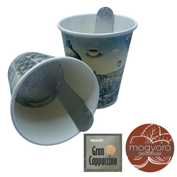 30 db Grancafé Mogyorós Cappuccino InCup - egyadagos mogyorós cappuccino, papírpohárban