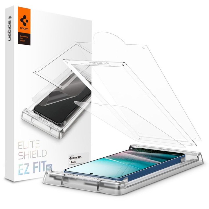 Védőtok kompatibilis az Elite Shield EZ Fit HD (AFL09091), Spigen, Samsung Galaxy S25 - Átlátszó