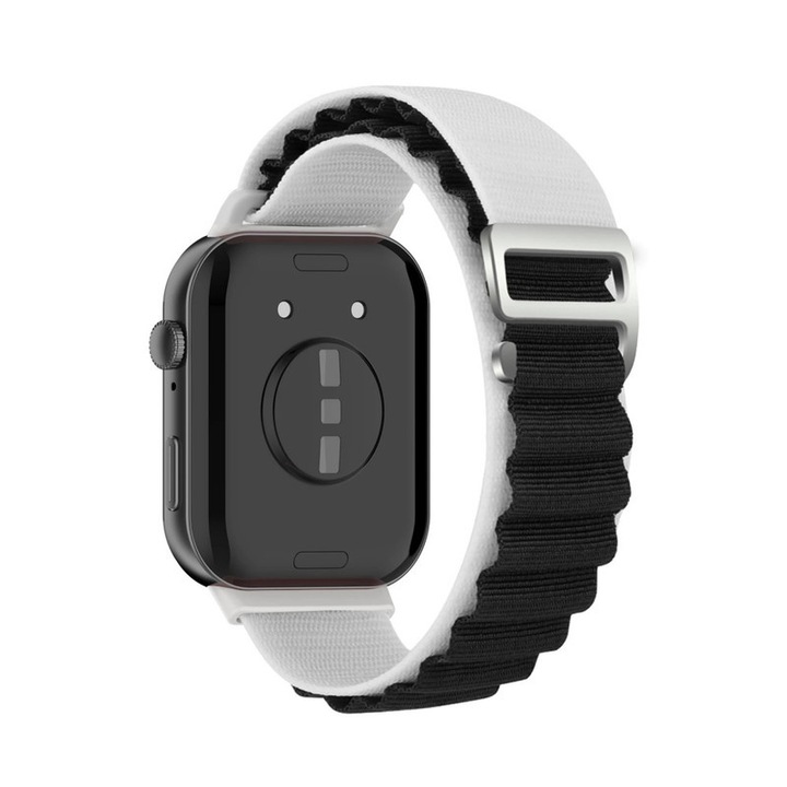 Nejlon okosóra szíj, kompatibilis Huawei Watch Fit 3, HUANLONG, Alpine Loop, fekete, Stralight