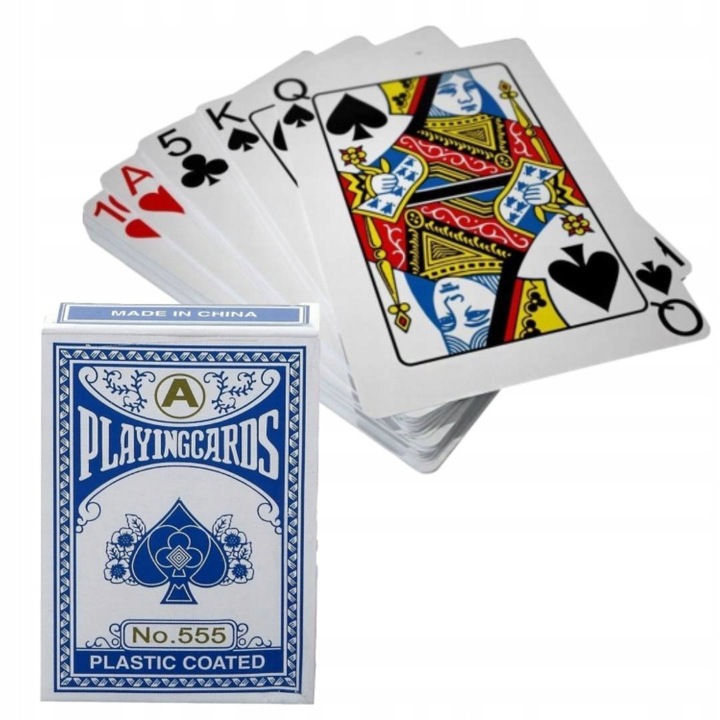 Set carti de joc poker PrzydaSie 54 piese, albastru, 10x6cm