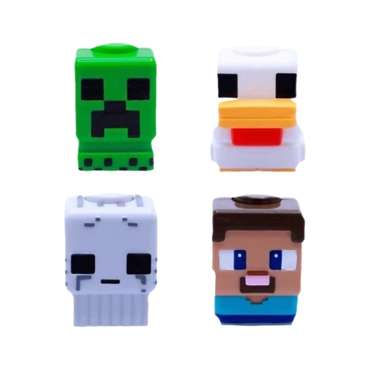 Set figurine pentru blocuri de constructie, plastic, multicolor, set 4 buc