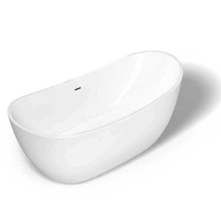 Cada de baie, Alb Lucios, acril termoactiv, freestanding, 180x80 cm, EGO 502