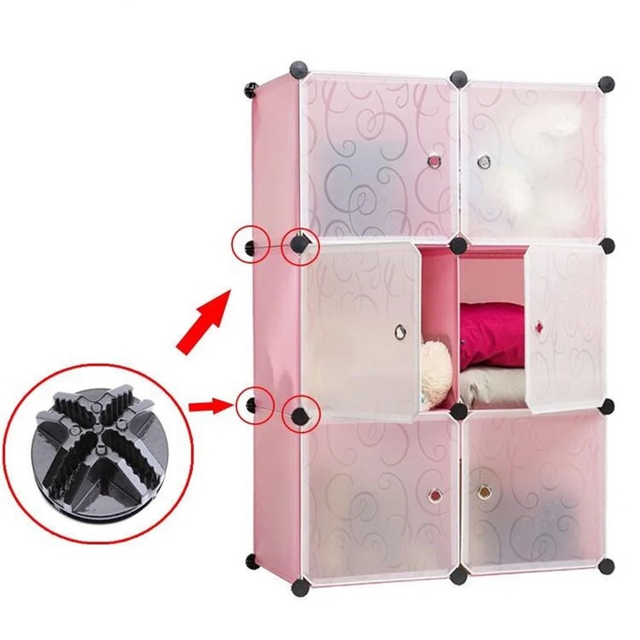 Conectori pentru organizator modular dulap, YANYXR, negru alb, 3.6cm, set 40 buc