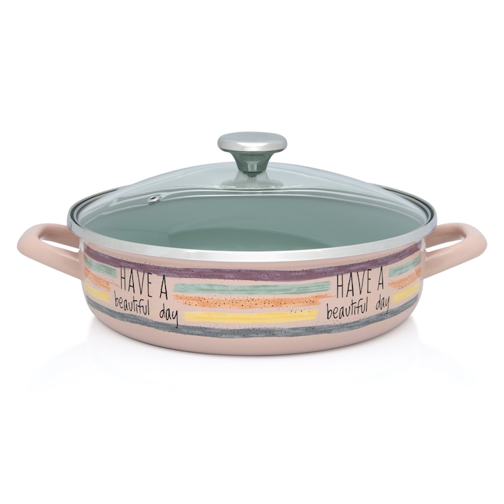 Oala 4l cu capac Divan Dan Metalac, email/26cm/4l