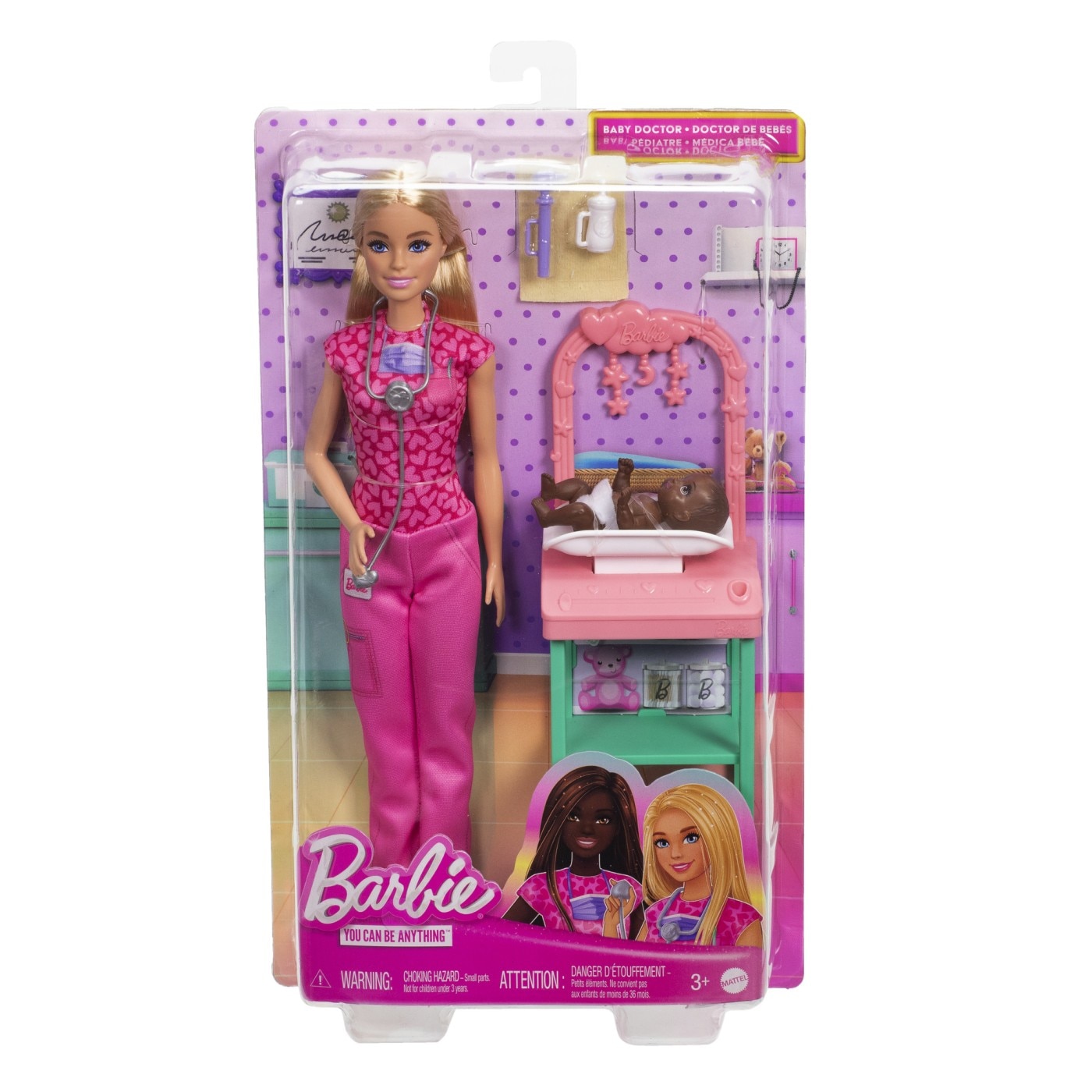 Set de joaca Barbie You can be - Barbie Pediatru, blonda
