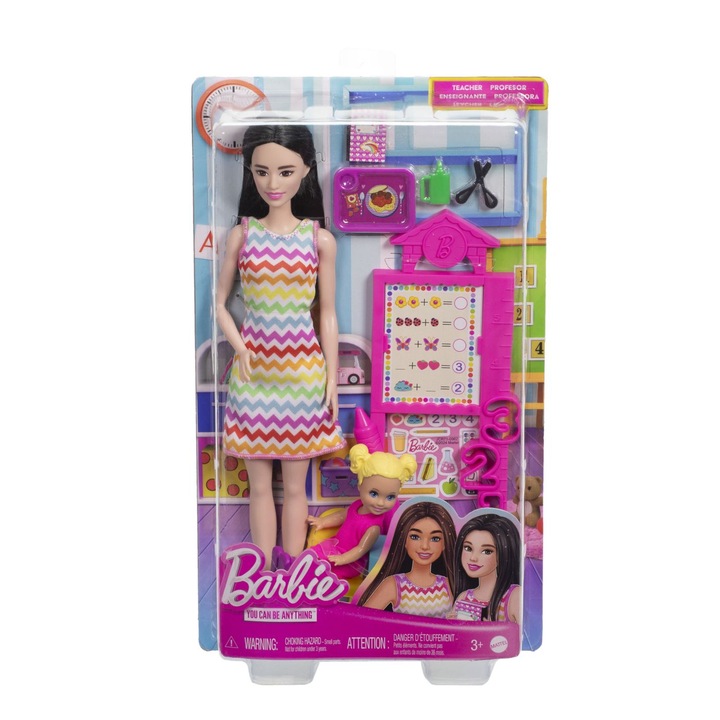 Set de joaca Barbie You can be - Barbie Profesoare, bruneta