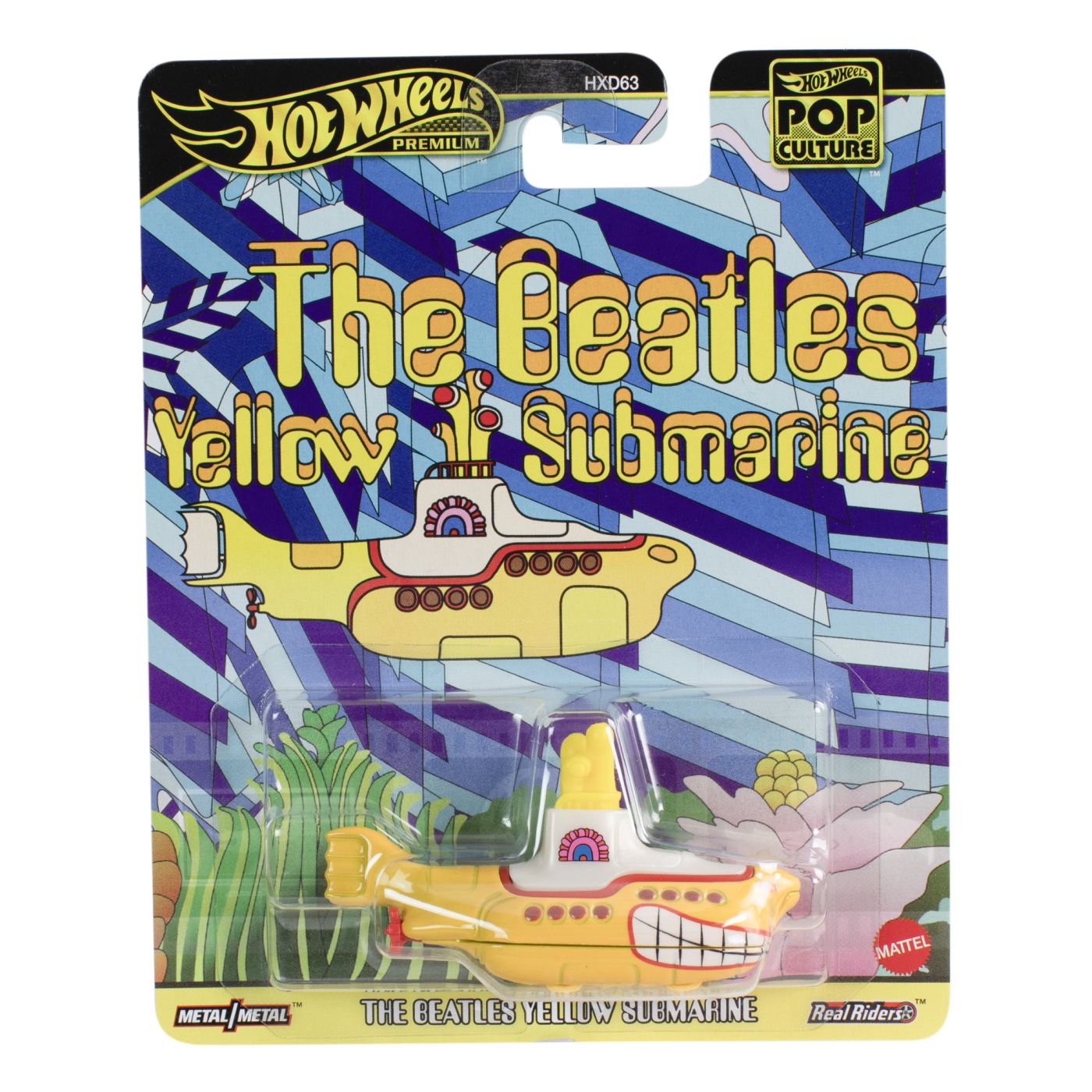 Masinuta Hot Wheels Premium - Real Riders Pop Culture, The Beatles Yellow Submarine