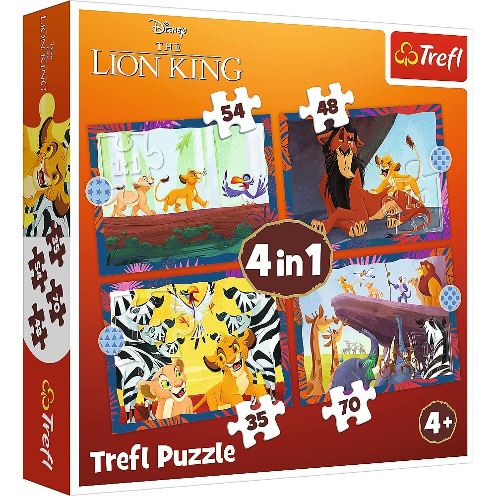 Puzzle Trefl 4 in 1 - Disney, Regele Leu, 35/48/54/70 piese - eMAG.ro