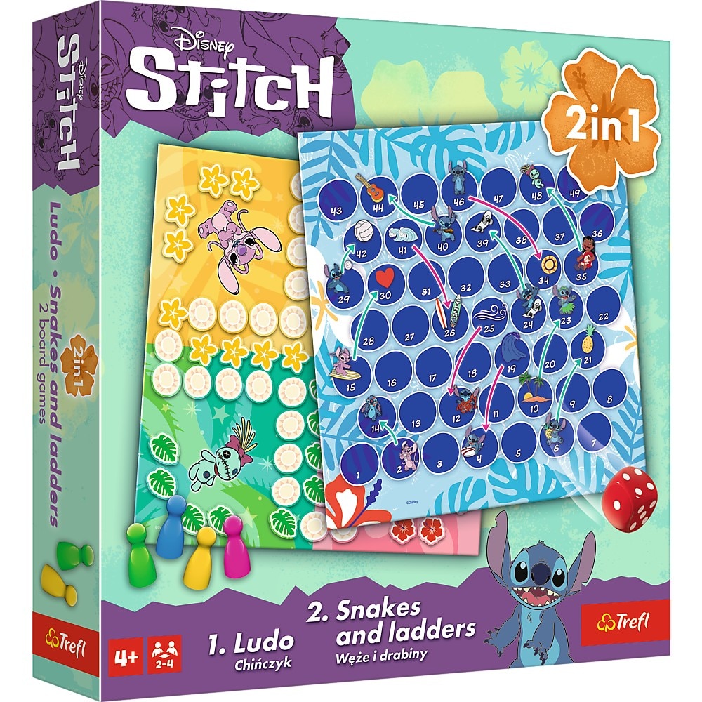 JocTrefl Disney Stitch 2 in 1 - Ludo si Serpisori Scari