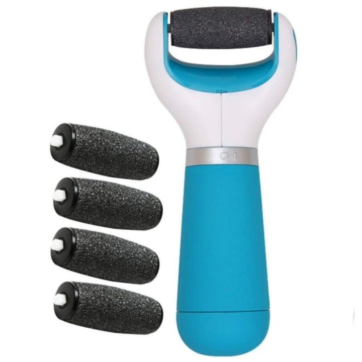 Pila electrica pentru picioare, 5 role interschimbabile, 17x8cm, albastra