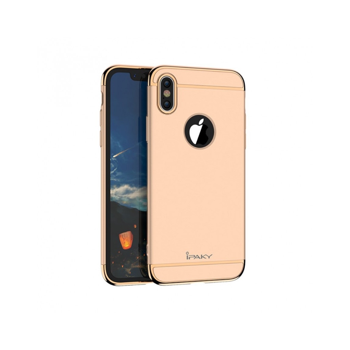 Carcasa protectie spate din plastic pentru iPhone X/Xs 5.8 inch, gold