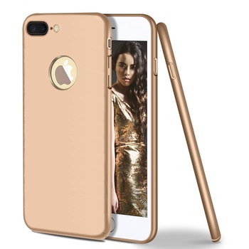 Husa telefon Apple Iphone 6 PLUS /6S PLUS ofera protectie DeLux Ultra-Subtire, Velvet Touch Gold + Folie Sticla Husa telefon Apple Iphone 6 PLUS /6S PLUS ofera protectie DeLux Ultra-Subtire, Velvet Touch Gold + Folie Sticla