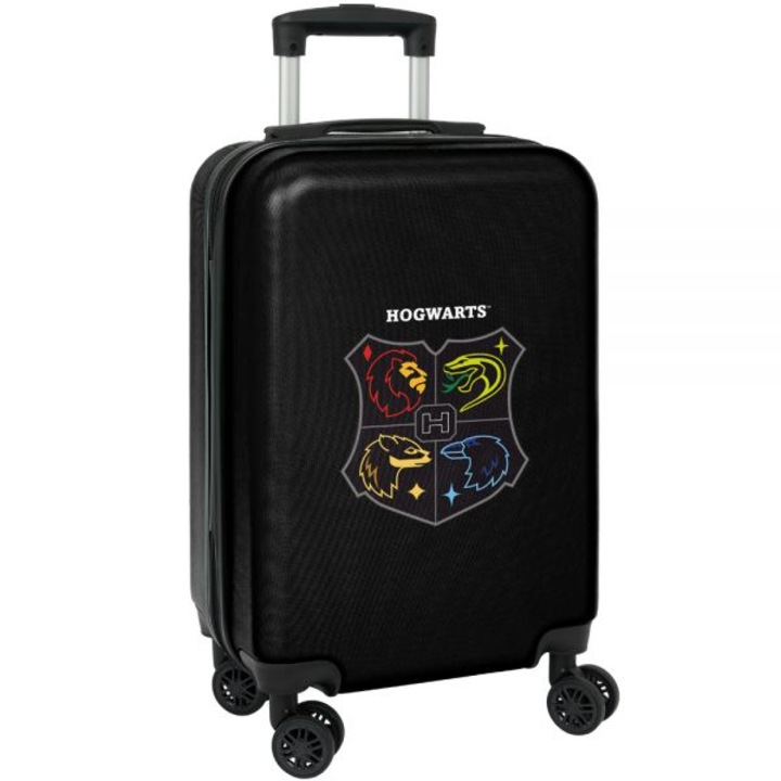 Troler Harry Potter Hogwarts, 34x55x20 cm, carcasa rigida, 4 roti spinner, negru Safta