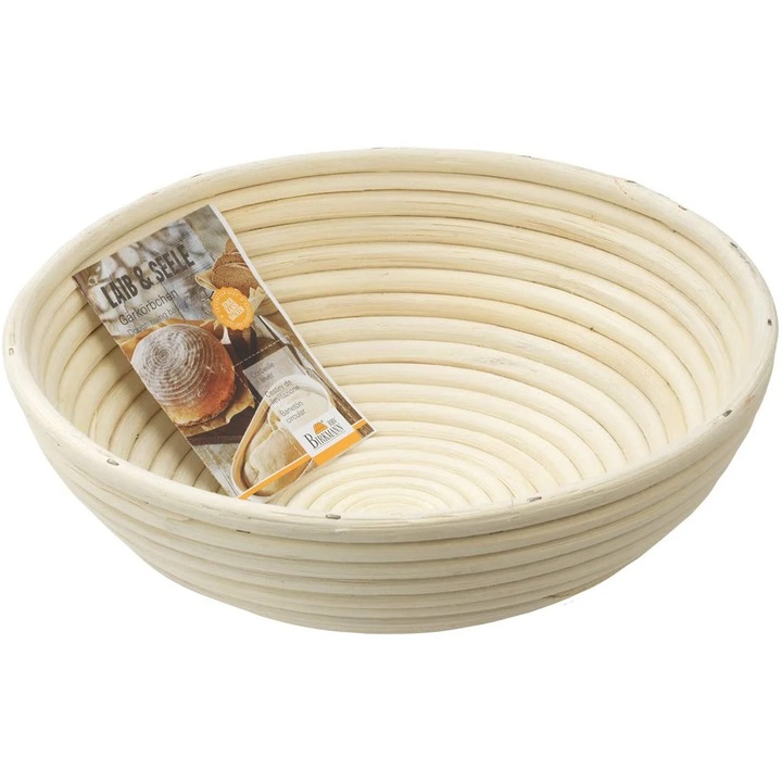 Cos fermentare paine YANYXR ratan natural galben deschis 8.5x25cm set