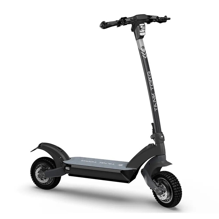 Trotineta electica E-TWOW TankTorq TK5, Roti 10", 2 x 1000W, baterie 60V/21 Ah, Autonomie maxima 80km, Viteza maxima 50 km/h, Frane hidraulice pe disc, amortioare hidraulice (Negru)