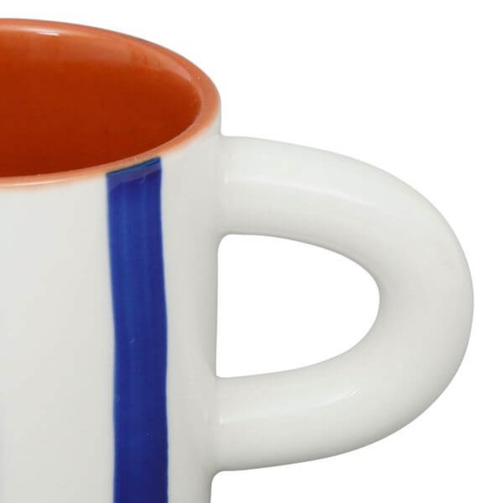 Cana 170 ml - Alaria - Alb + Indigo, Ceramica, 170 ml, Albastru