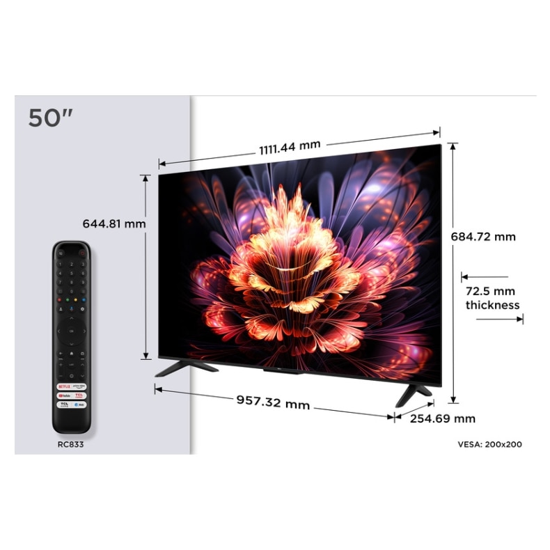 Televizor LED TCL 127 cm 50" 50V6C, Ultra HD 4K, Smart TV, WiFi, CI+