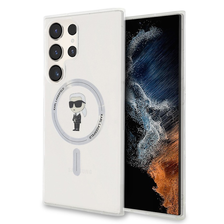 Husa pentru Samsung Galaxy S24 Ultra, din Policarbonat, Karl Lagerfeld, Culoare Transparenta