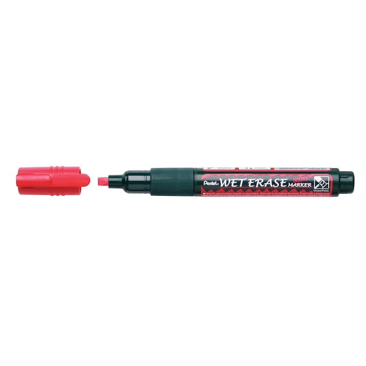 Маркер с течна креда Pentel SMW26, Скосен връх, 2 - 4 мм, Червен