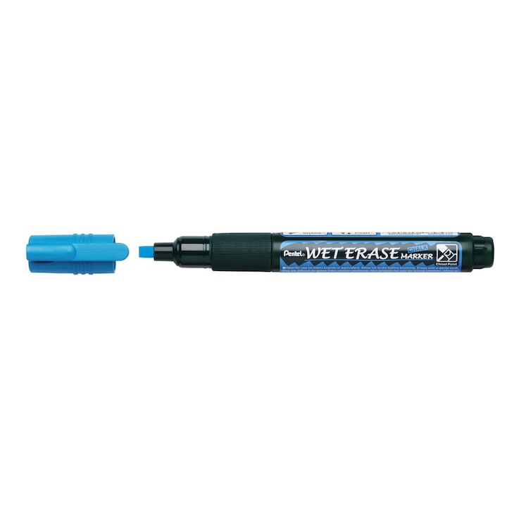 Маркер с течна креда Pentel SMW26, Скосен връх, 2 - 4 мм, Син