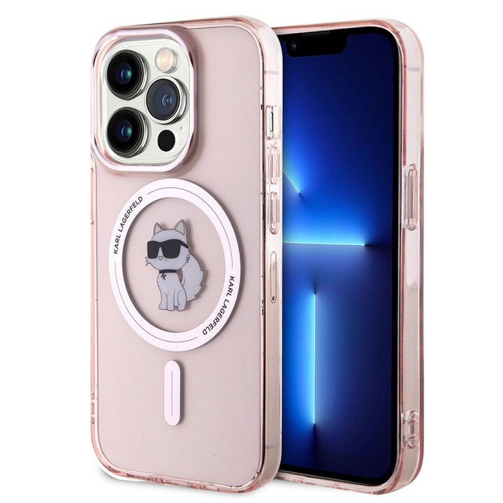 Защитен калъф за iPhone 15 Pro, F58, Lexgard, пудрово розов Choupette