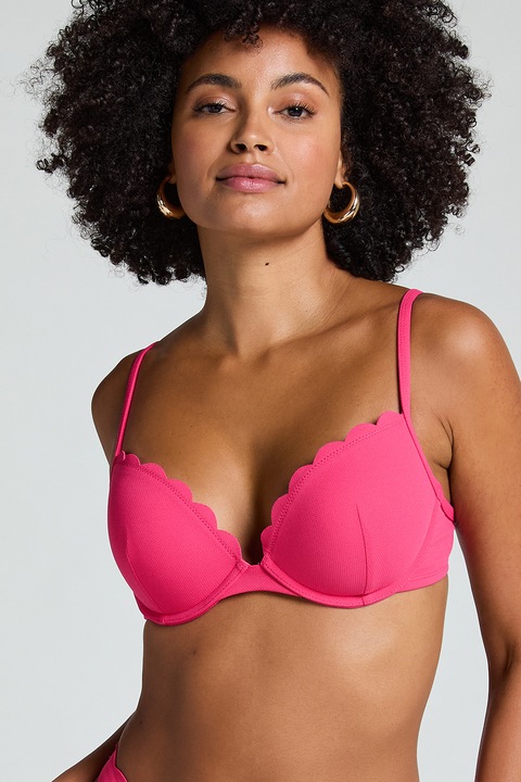 Hunkemoller, Горнище на бански с вълнообразни краища, Розово