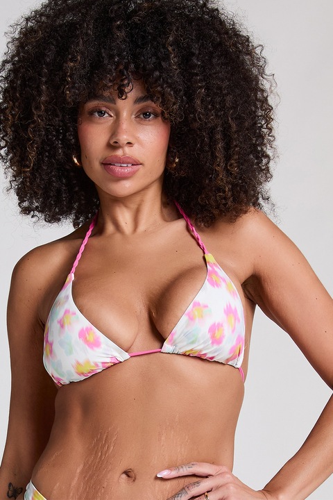 Hunkemoller, Триъгълно горнище на бански, Бял/Жълт/Розово