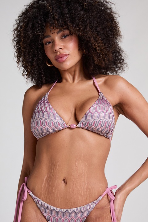 Hunkemoller, Триъгълно горнище на бански, Бял/Прашно розово/Син