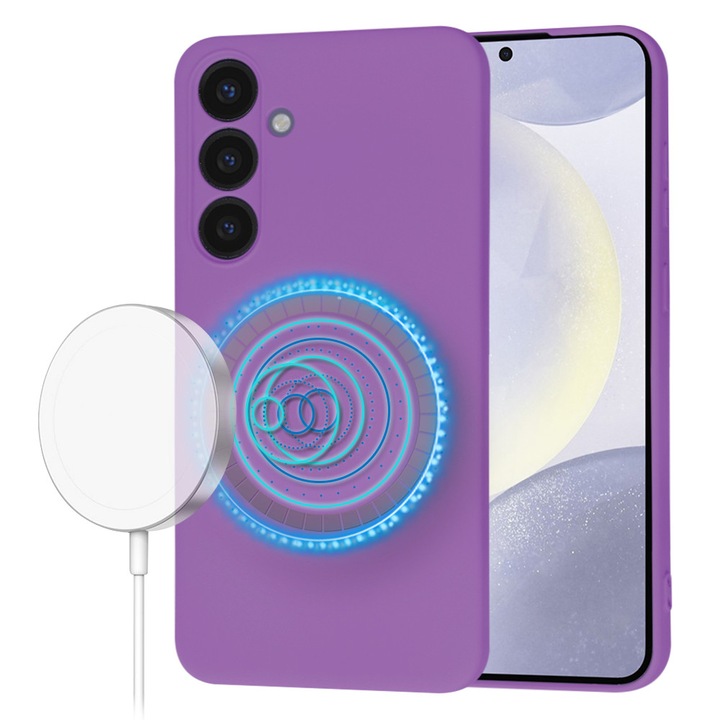 Защитен калъф за Samsung Galaxy S24 Plus, Y34, платнено покритие, цвят Plum Violet