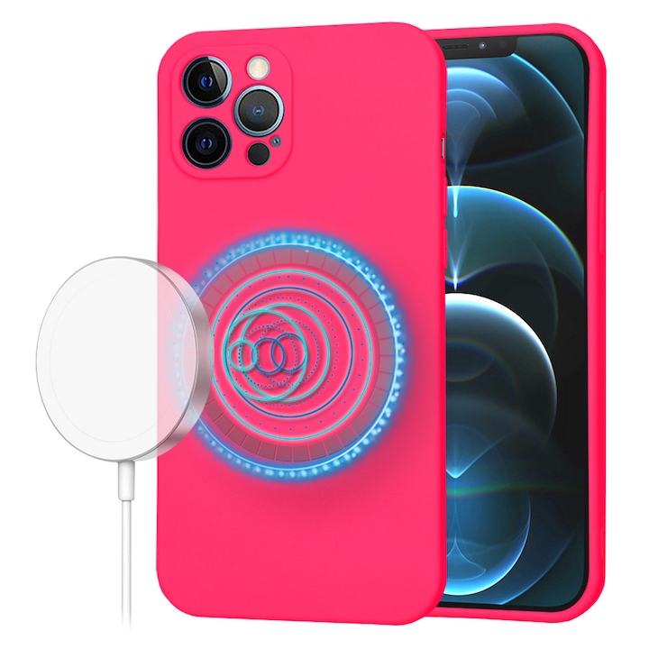 Husă telefon Techsuit SoftFlex, fucsia, material textil, pentru iPhone 12 Pro Max
