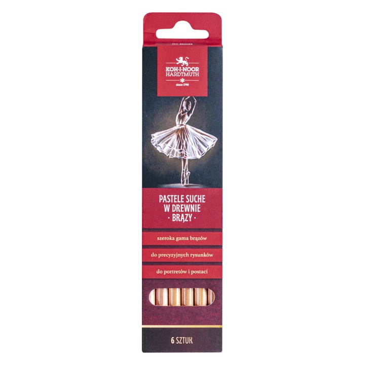 Set creioane pastel Koh-I-Noor, 6 bucati, multicolor