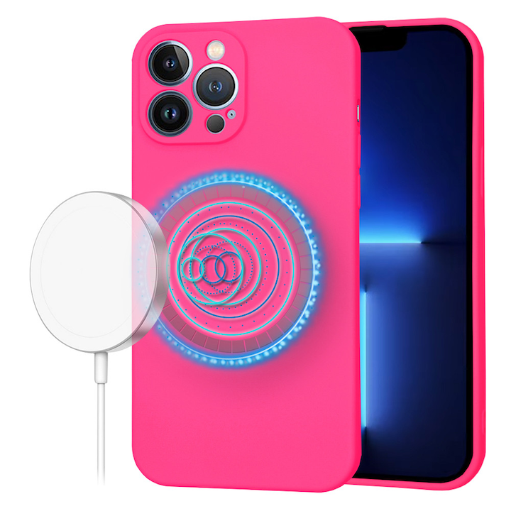 Husa pentru Apple iPhone 13 Pro Max, din Silicon, Danex, Culoare Fucsia