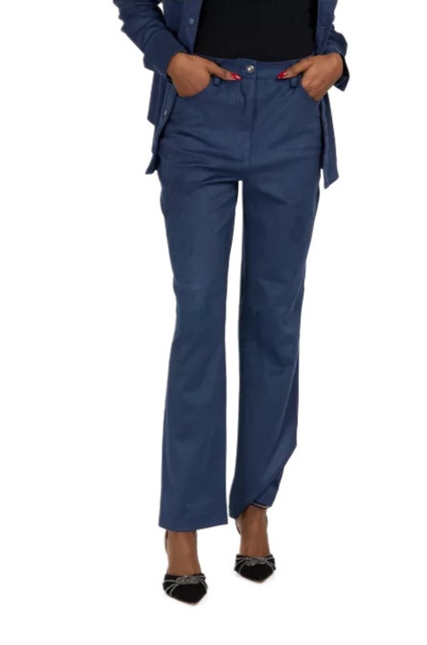 Pantaloni dama Guess, Bumbac, Albastru, Albastru