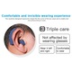 Set 2x Aparat Auditiv Premium, Noonedibs, 129 dB Amplificator de sunet, Hipoacuzie Medie-Severa, cu Statie Incarcre, albastru/alb