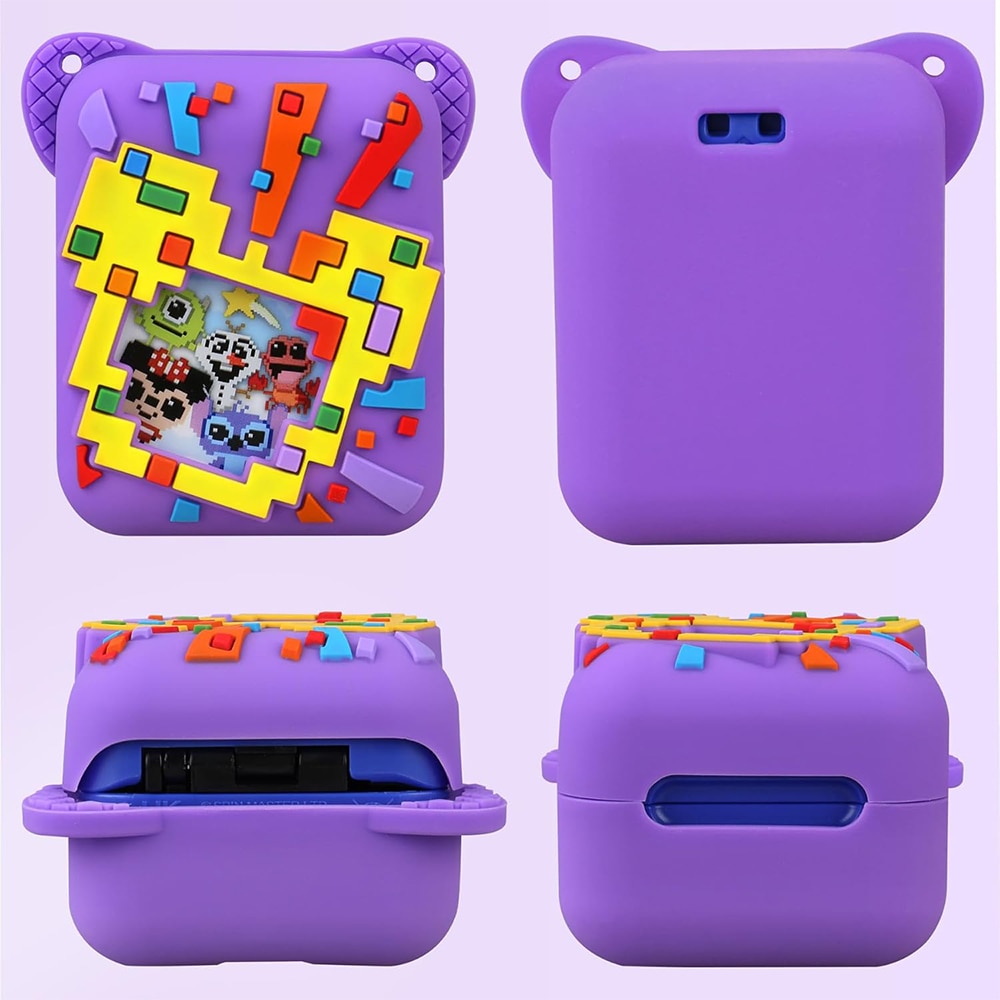 Housse Silicone Pour Bitzee Digital Pet – Protection Anti-chute Et Anti-poussière – Avec Cordon – Violet – Textures 3D