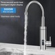 Robinet Electric Pentru Incalzire Apa Instant, Noonedibs, instalare la chiuveta, otel inoxidabil, cu afisaj, rotatie 360 ​​de grade, incalzire in trei secunde, temperatura reglabila, maner unic si orificiu unic, economie de energie, argintiu