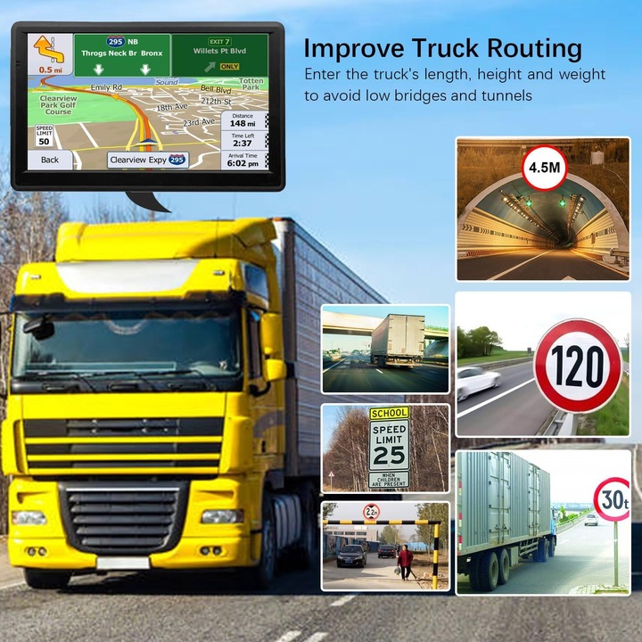 Navigatie GPS Portabila, Noonedibs, ecran tactil de 7", harti offline, actualizari gratuite ale hartilor europene, functie FM, suport multilingv, navigare in modul 2D/3D, multimedia incorporata, rezolutie HD 800x400 8G