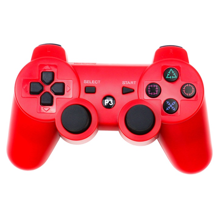 Játékvezérlő, Vezeték nélküli Bluetooth fogantyú PS3-hoz, Szín, Fogantyú PS3-hoz, Fogantyú PS3 játékokhoz, Multifunkcionális játékvezérlő - Piros