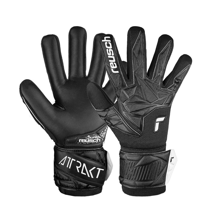 Manusi portar pentru copii Reusch, Attrakt Infinity NC Junior, negru, marimea 6, pentru 10-12 ani