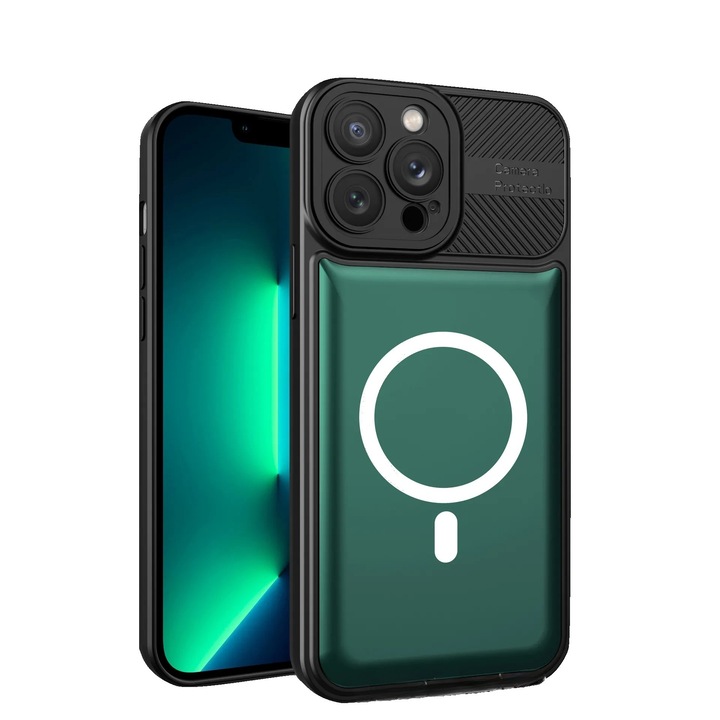 Husă pentru Samsung S23 Plus, Verde închis, Suport Auto Magnetic, Antisoc, Slim Fit, Soft Touch