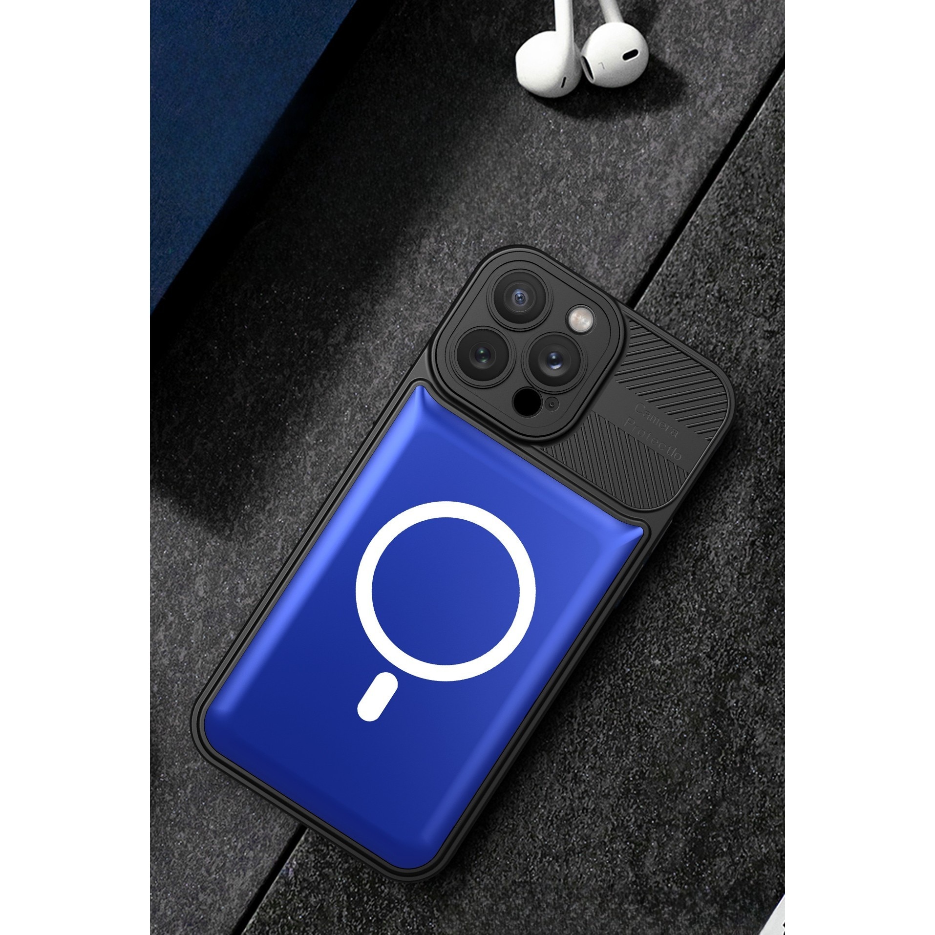 Husa Urban Armor pentru Samsung S22 Albastru, Suport Auto Magnetic, Protectie Antisoc, Flippy