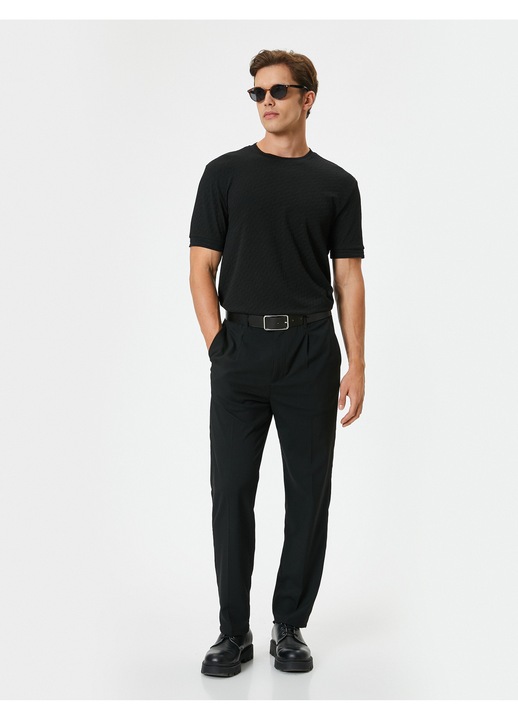 Tricou barbati, Koton, Poliester/Elastan, Negru, Negru