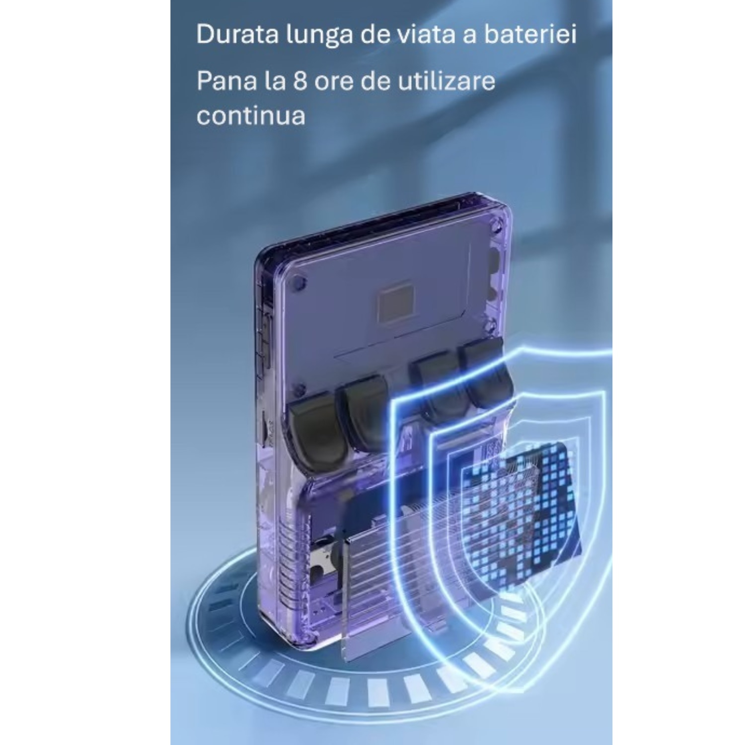 Consola Portabila cu Card Incorporat de 128GB si 19587 Jocuri, Consola Video R36S Retro (Violet), Sistem Linux, Ecran IPS de 3.5 inch