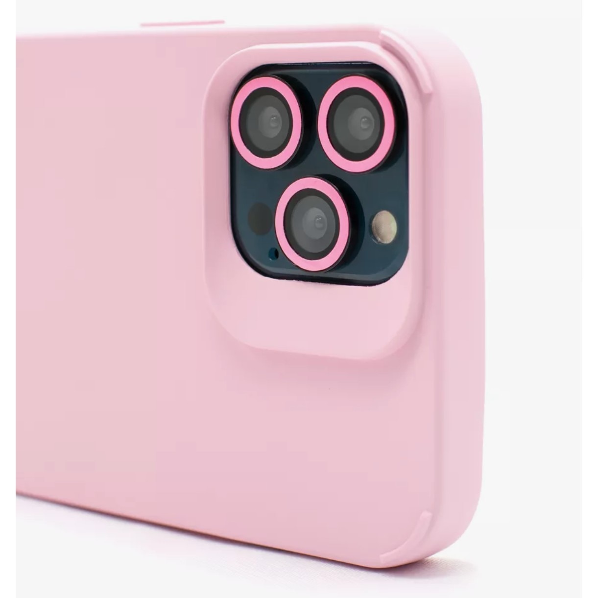 Husa Apple iPhone 13 Pro, Flippy, din Silicon Lichid, Interior din Microfibra, Lentile Fosforescente de Protectie Camera, Anti Amprenta, Rezistenta la Socuri, Roz