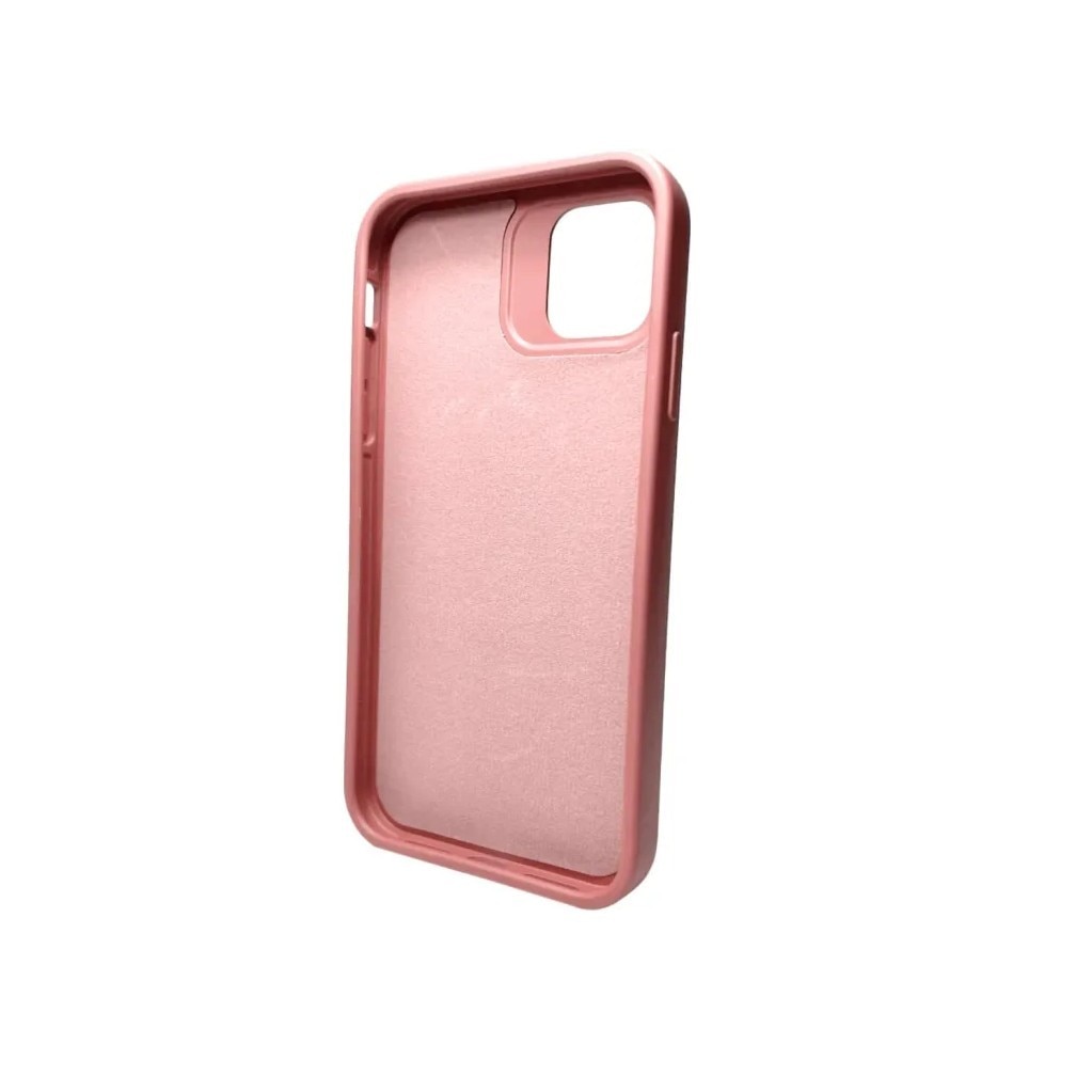 Husa Apple iPhone 13 Pro, Flippy, din Silicon Lichid, Interior din Microfibra, Lentile Fosforescente de Protectie Camera, Anti Amprenta, Rezistenta la Socuri, Roz